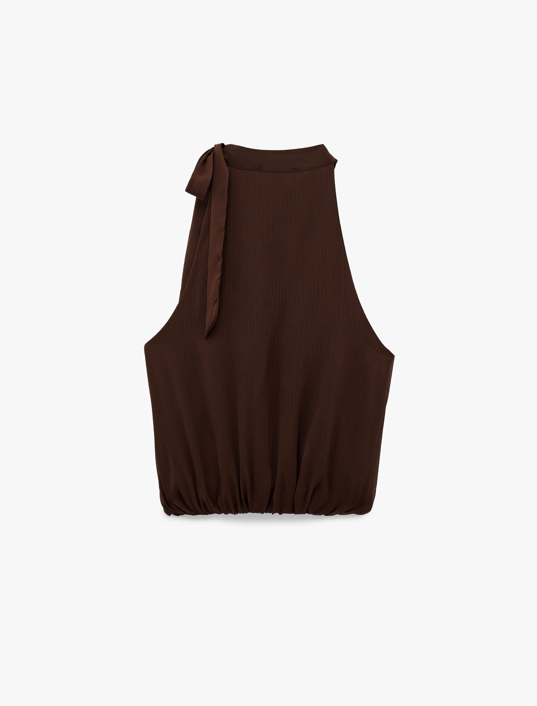   Şifon Halter Yaka Kolsuz Boyundan Bağlamalı Bluz