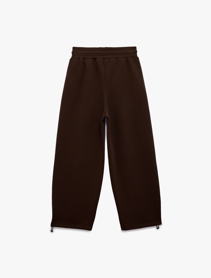  Üç İplik Şardonlu Cepli Beli Bağcıklı Jogger Eşofman Altı