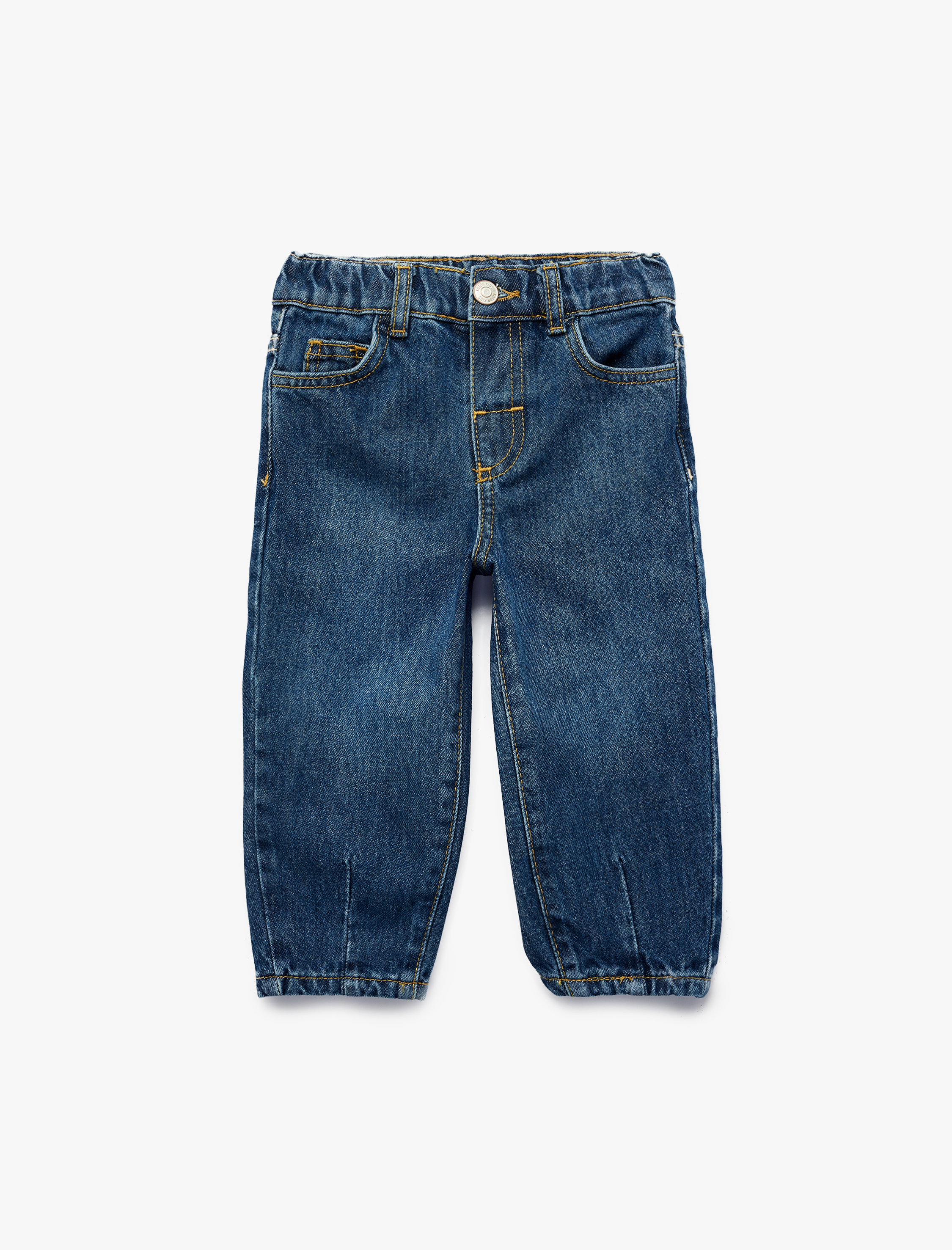  Kız Bebek Pamuklu Loose Fit Balon Form Denim Pantolon