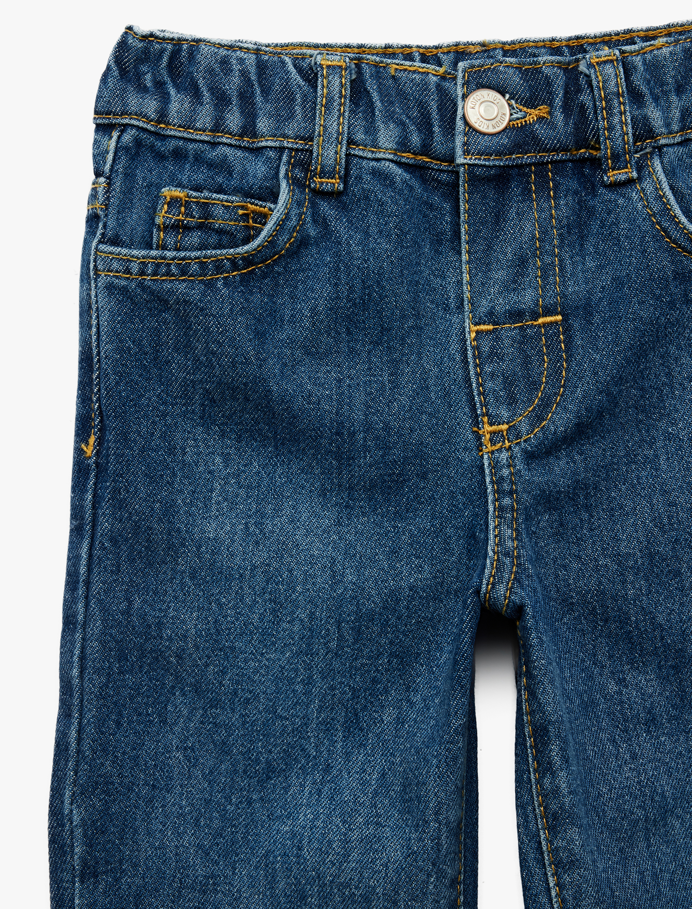  Kız Bebek Pamuklu Loose Fit Balon Form Denim Pantolon