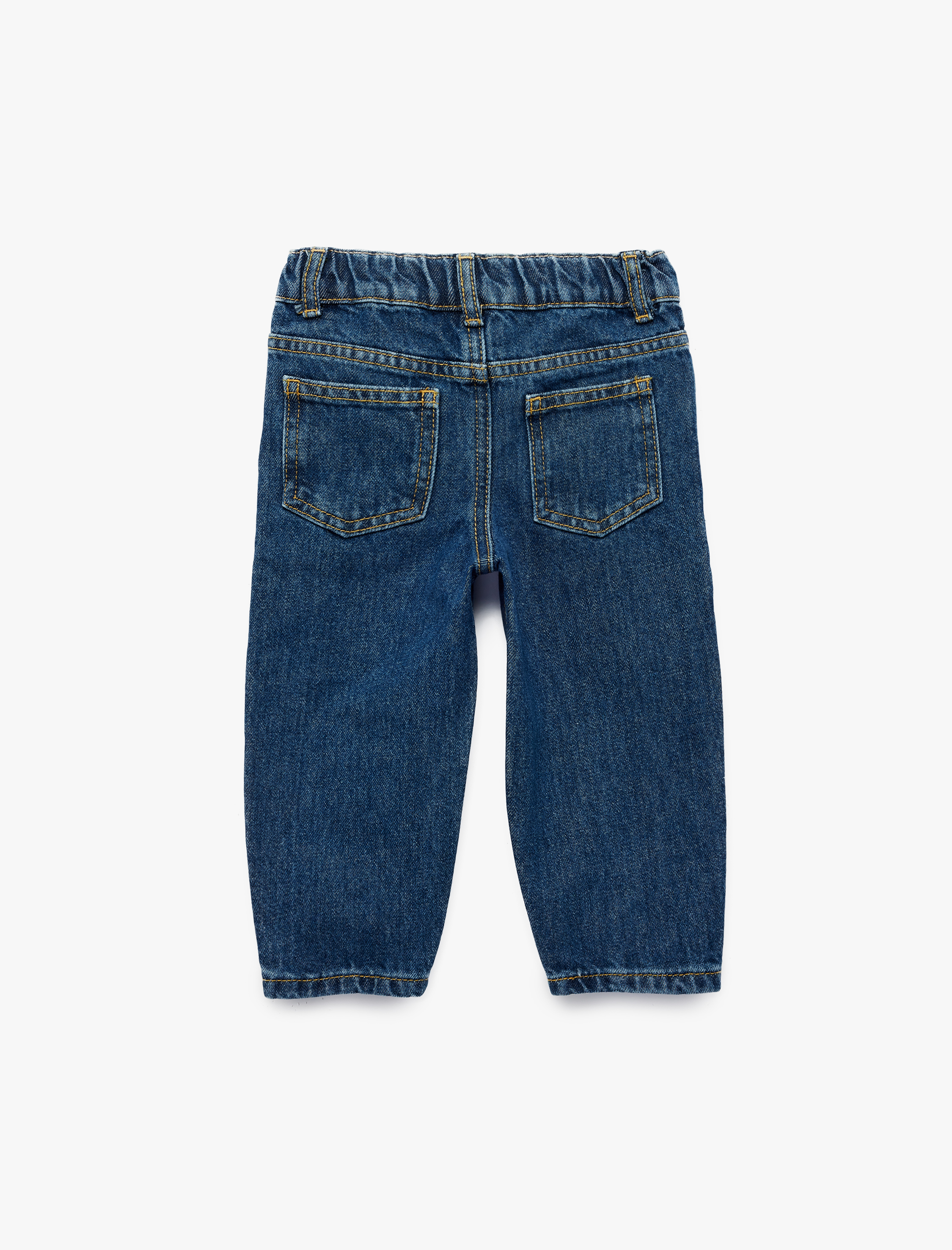  Kız Bebek Pamuklu Loose Fit Balon Form Denim Pantolon