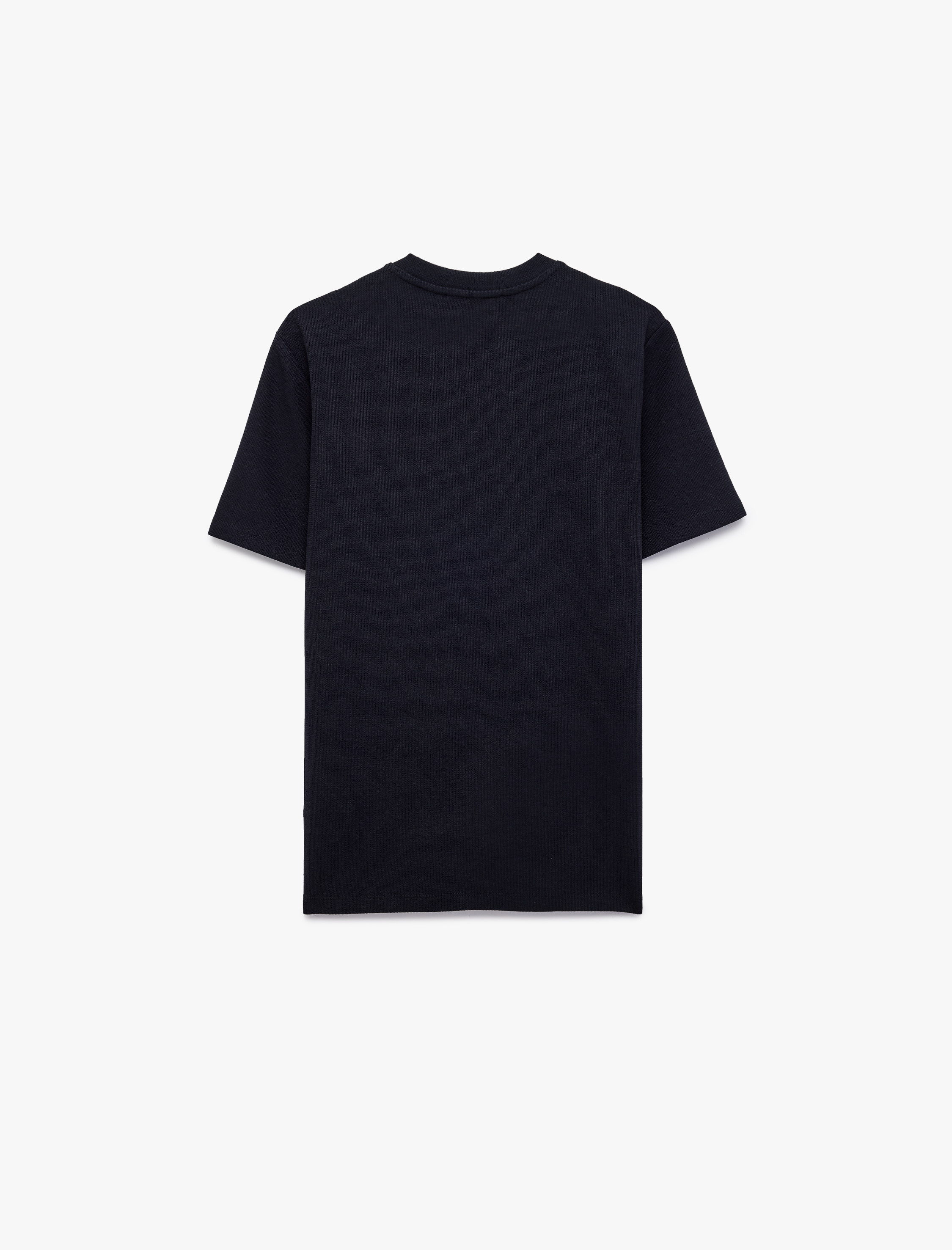   Regular Fit Kısa Kollu Nakışlı Bisiklet Yaka Tişört