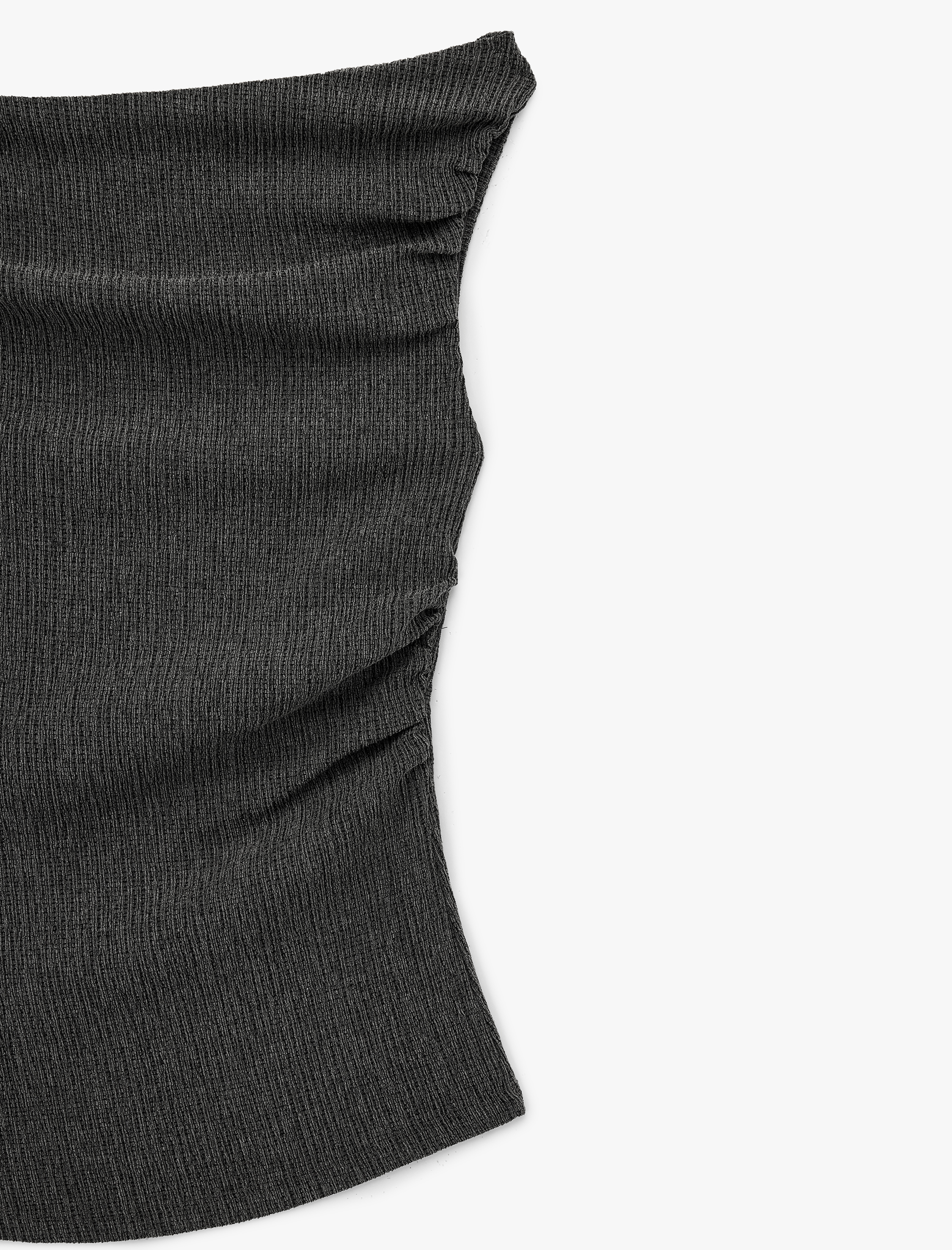   Slim Fit Drape Detaylı Asimetrik Yaka Kolsuz Bluz