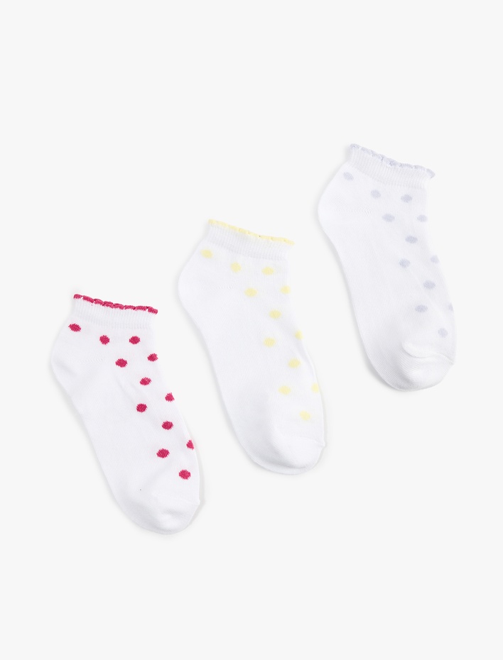 Kız Çocuk Pamuklu 3'lü Patik Çorap Seti