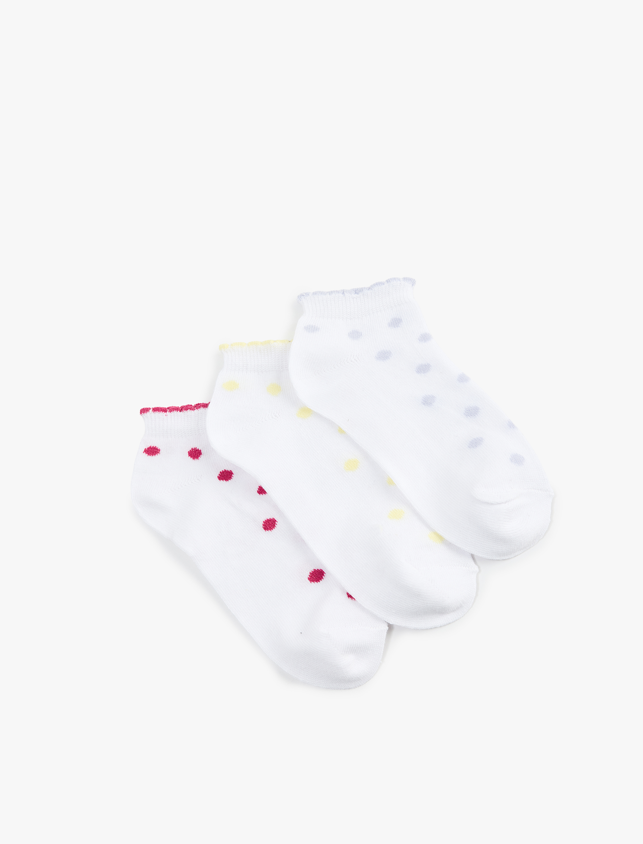 Kız Çocuk Pamuklu 3'lü Patik Çorap Seti
