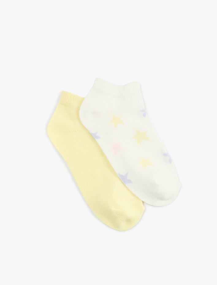 Kız Çocuk Pamuklu Desenli 2’li Çorap Seti