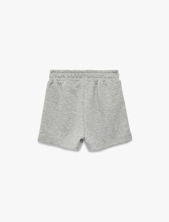 Kız Çocuk Beli Lastikli Viskon Karışımlı Kısa Şort