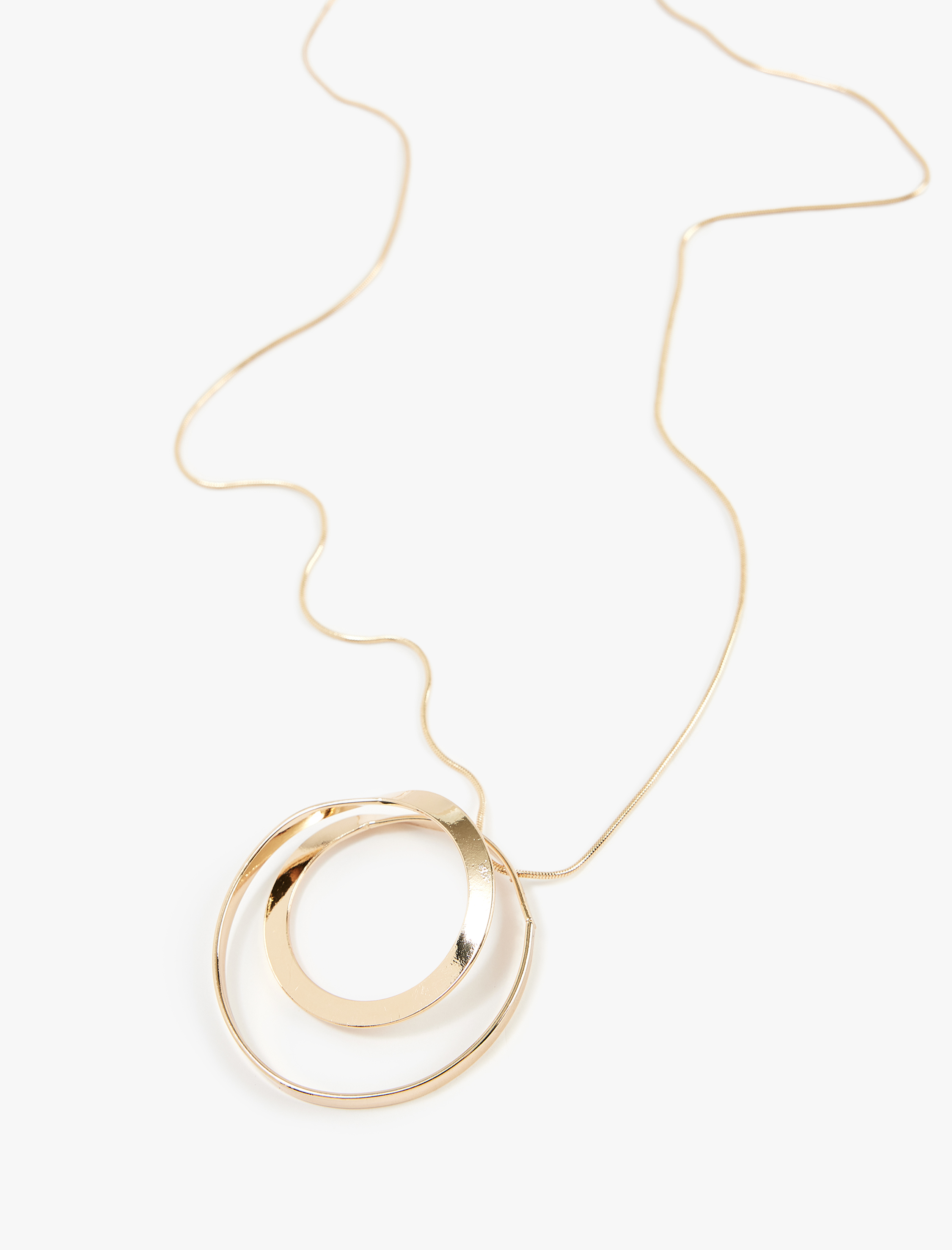  Kadın Geometrik Charm Detaylı Kolye Çelik Karışımlı