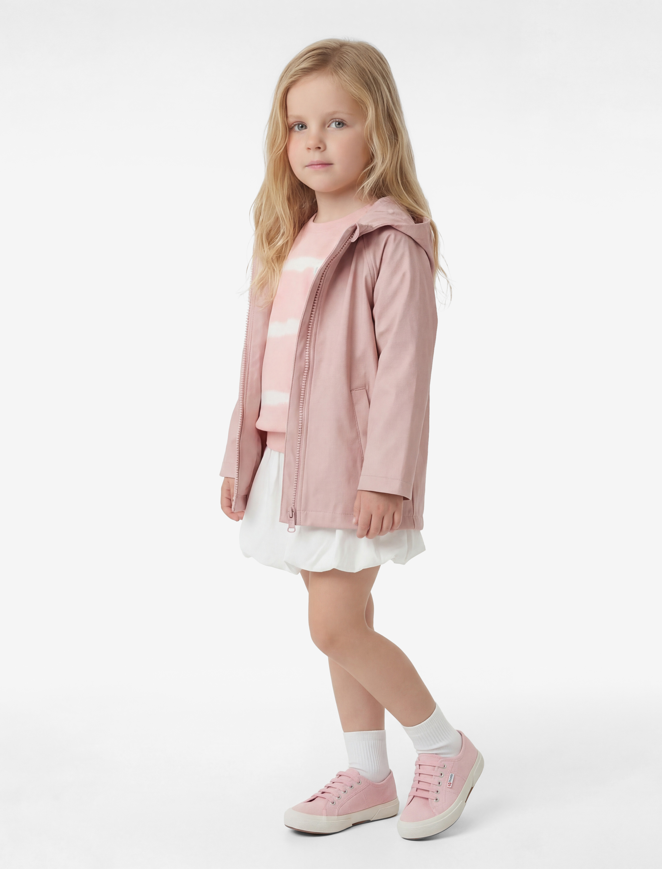  Kız Bebek Uzun Kollu Cepli Kapşonlu Mevsimlik Mont