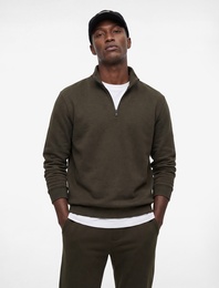 Regular Fit Uzun Kollu Basic Yarım Fermuarlı Sweatshirt