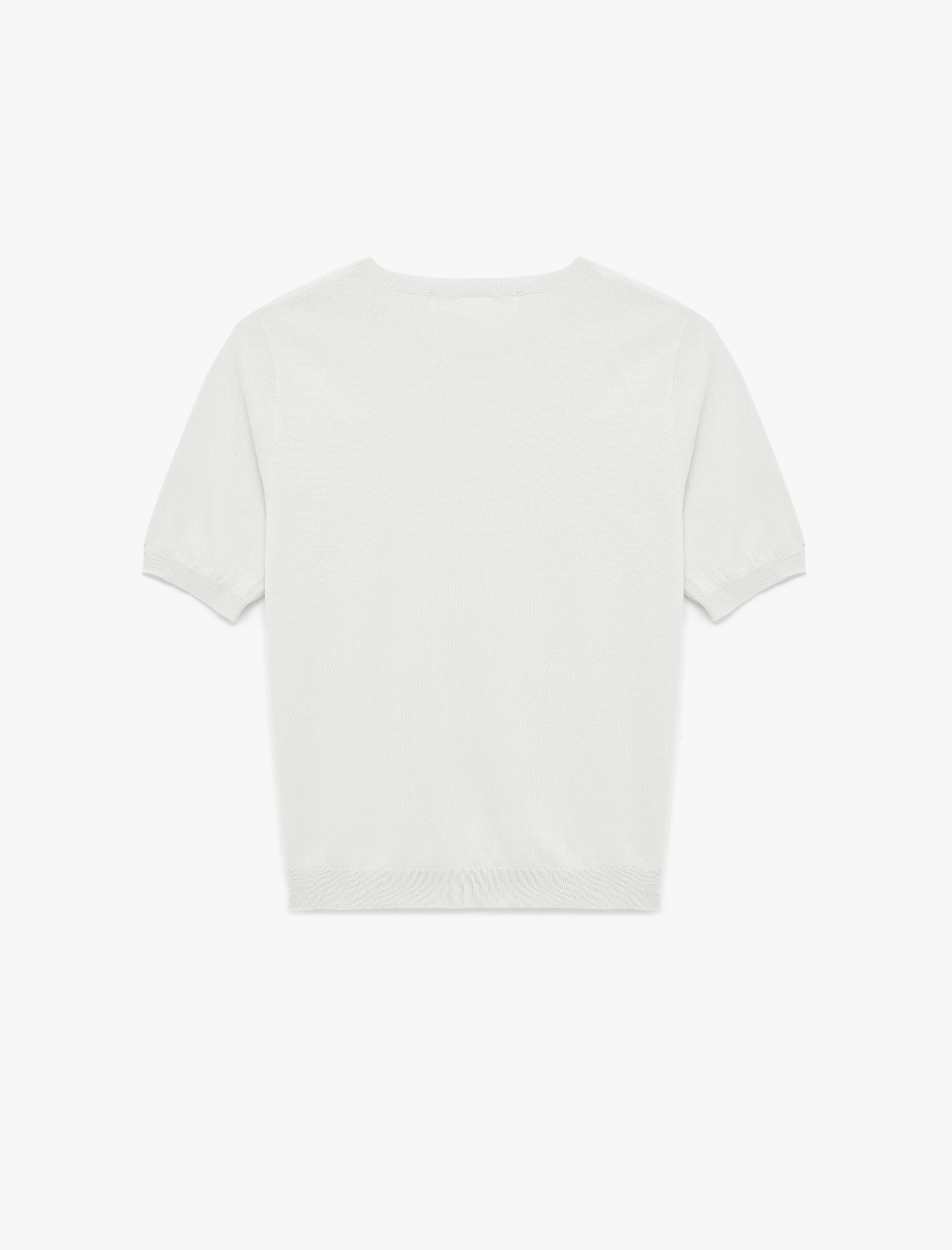   Pamuklu Kısa Kollu Bisiklet Yaka Triko Kazak