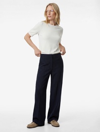 Pamuklu Kısa Kollu Bisiklet Yaka Triko Kazak