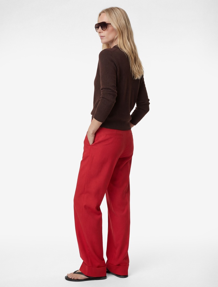  Uzun Kollu Viskon Karışımlı Polo Yaka Triko Kazak