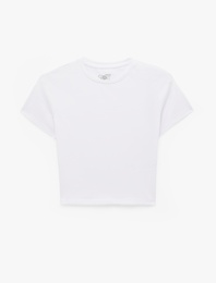 Pamuklu Slim Fit Kısa Kollu Bisiklet Yaka Spor Tişört