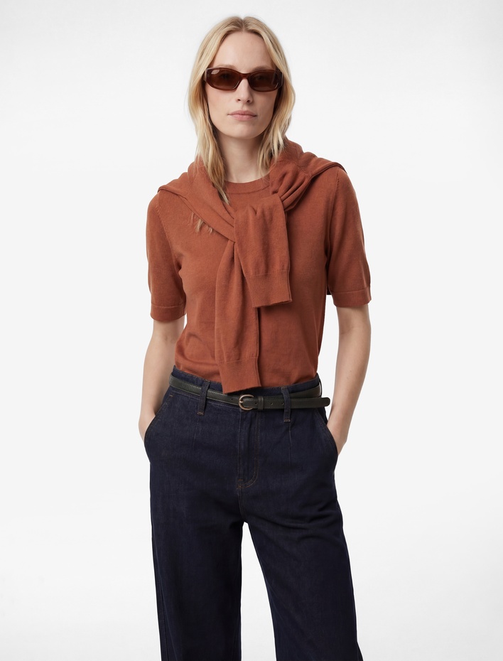  Bisiklet Yaka Kısa Kollu Triko Kazak