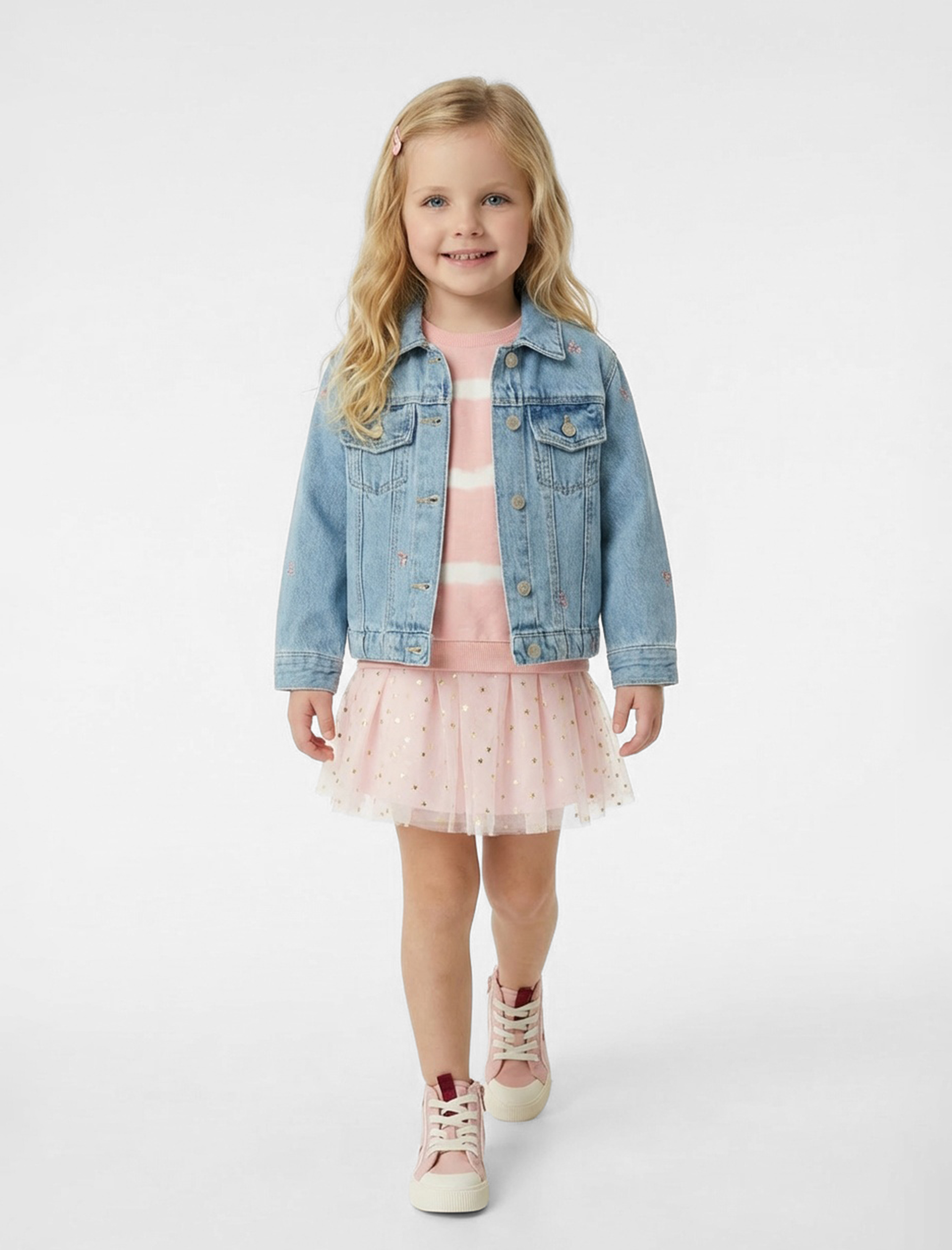  Kız Bebek Parlak Yıldız Desenli Beli Lastikli Tütü Etek