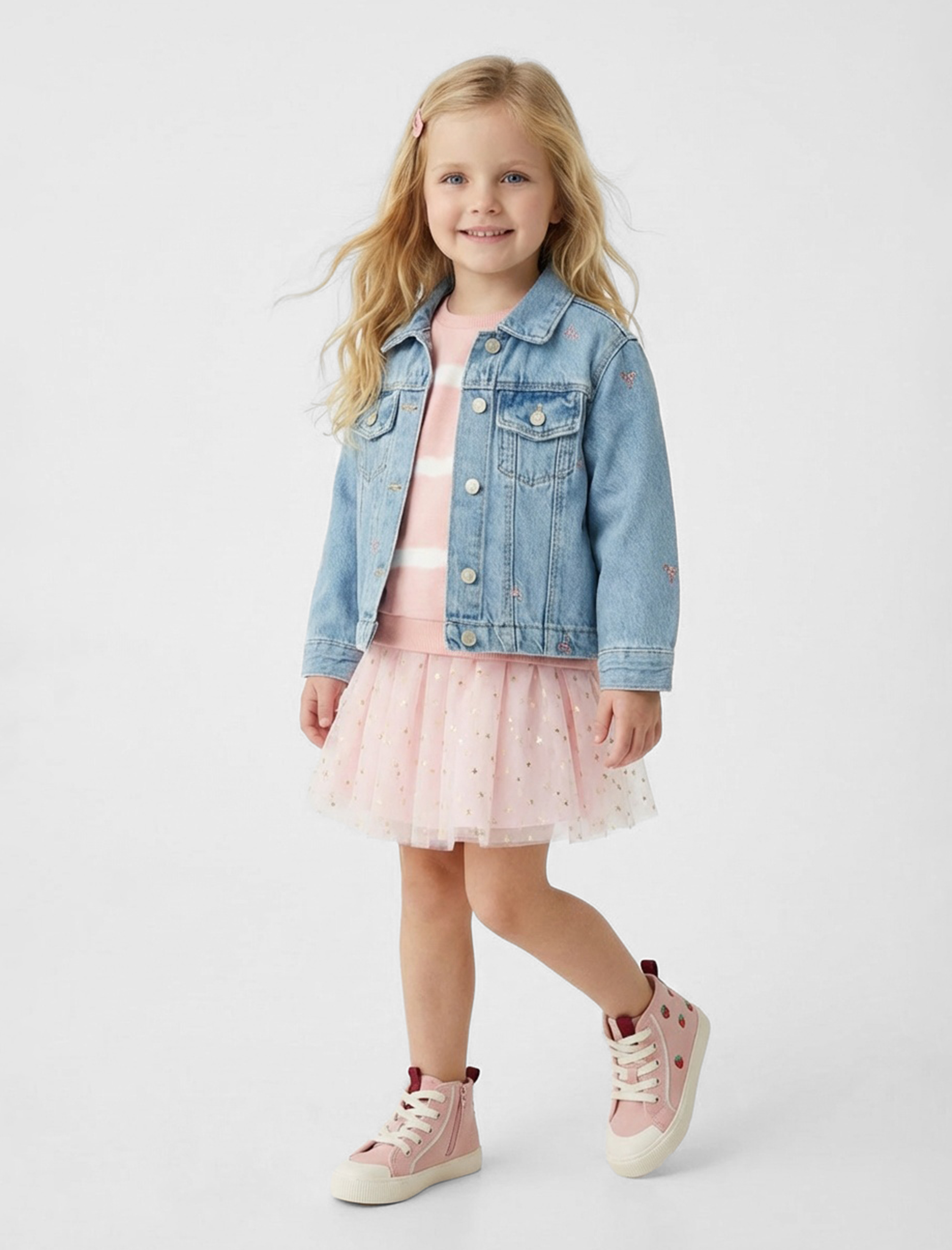  Kız Bebek Parlak Yıldız Desenli Beli Lastikli Tütü Etek