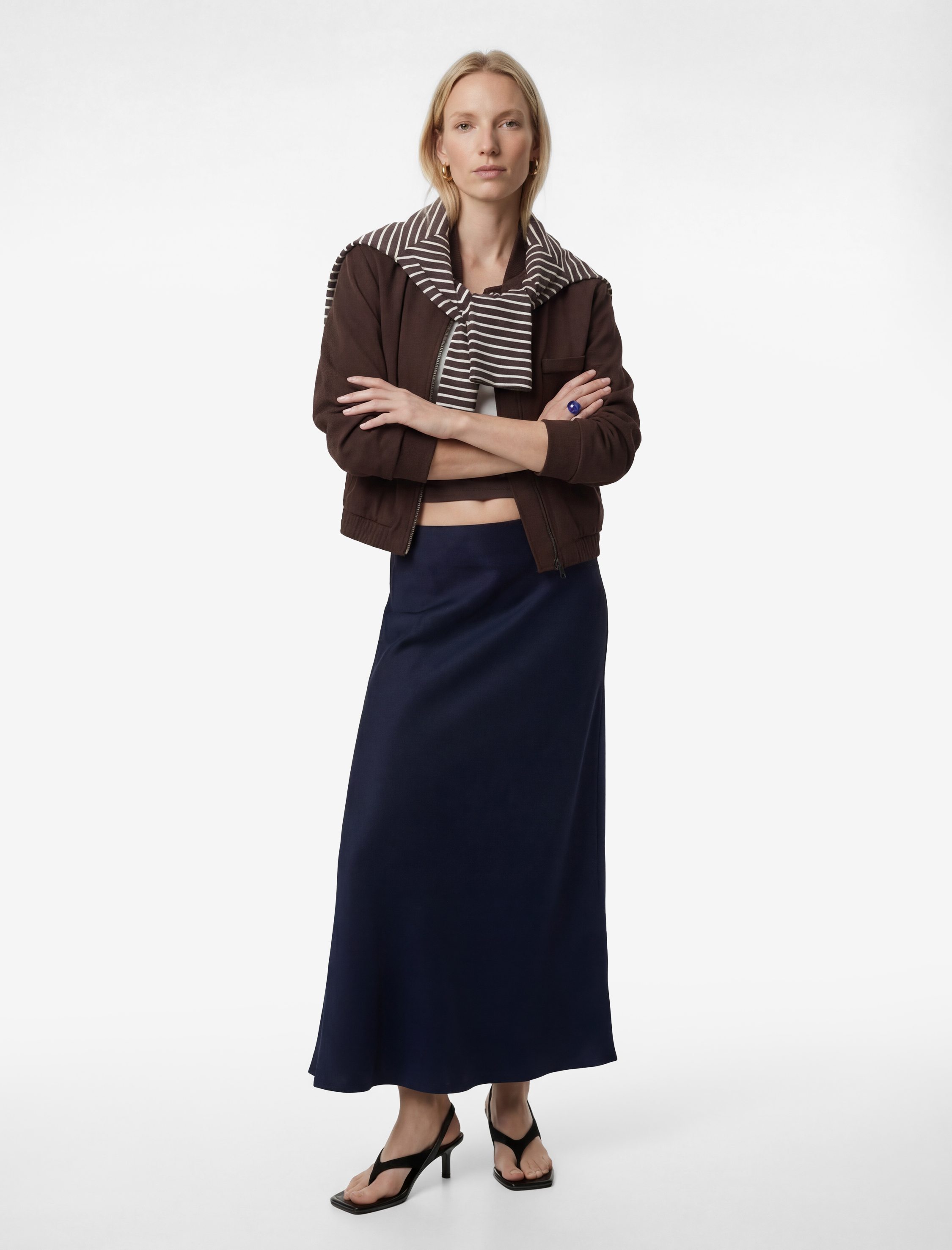   Standart Bel A Kesim Midi Saten Etek