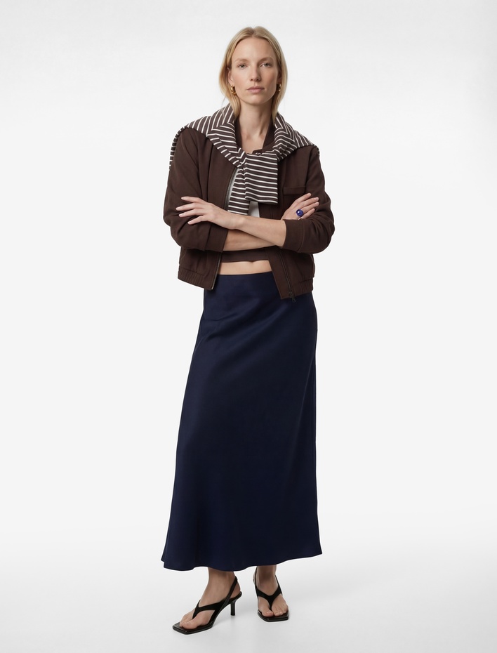  Standart Bel A Kesim Midi Saten Etek