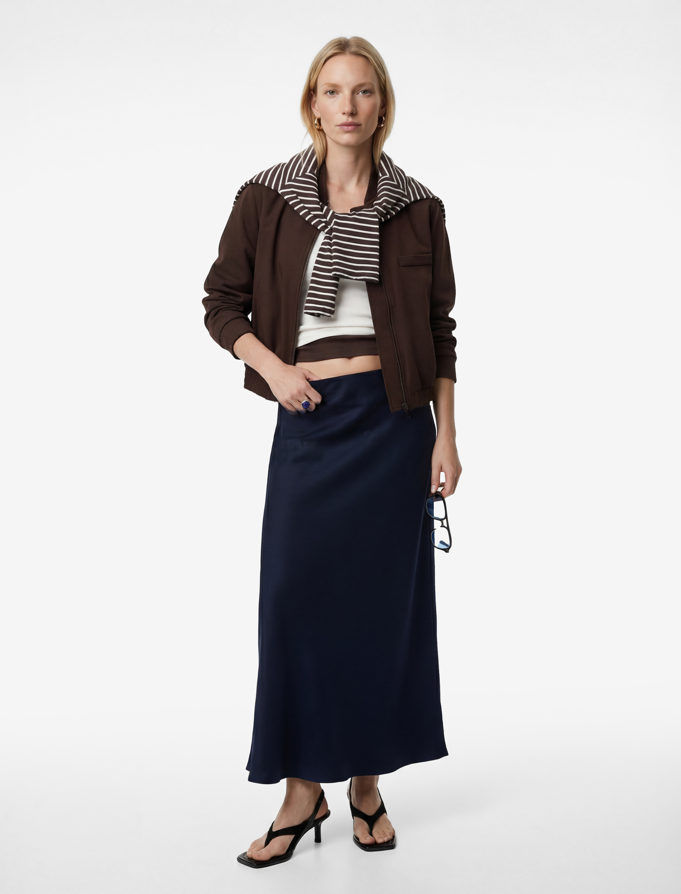   Standart Bel A Kesim Midi Saten Etek