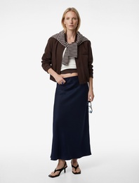 Standart Bel A Kesim Midi Saten Etek