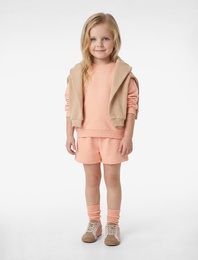 Pamuklu Uzun Kollu Bisiklet Yaka Sweatshirt ve Şort Takım - 2'li Set