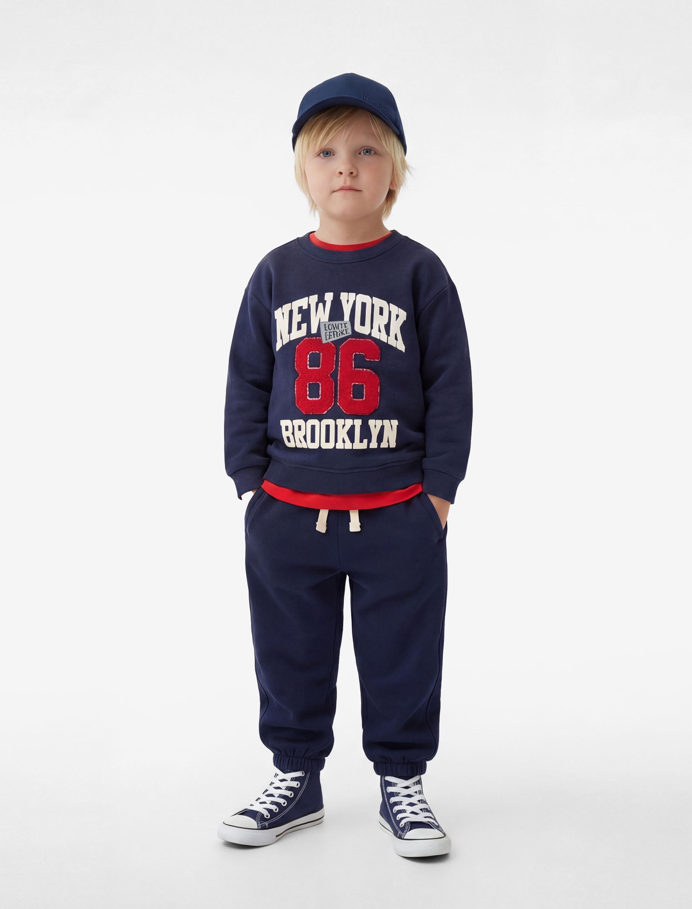  Erkek Bebek Pamuklu Şardonlu Uzun Kollu Bisiklet Yaka Baskılı Oversize Sweatshirt