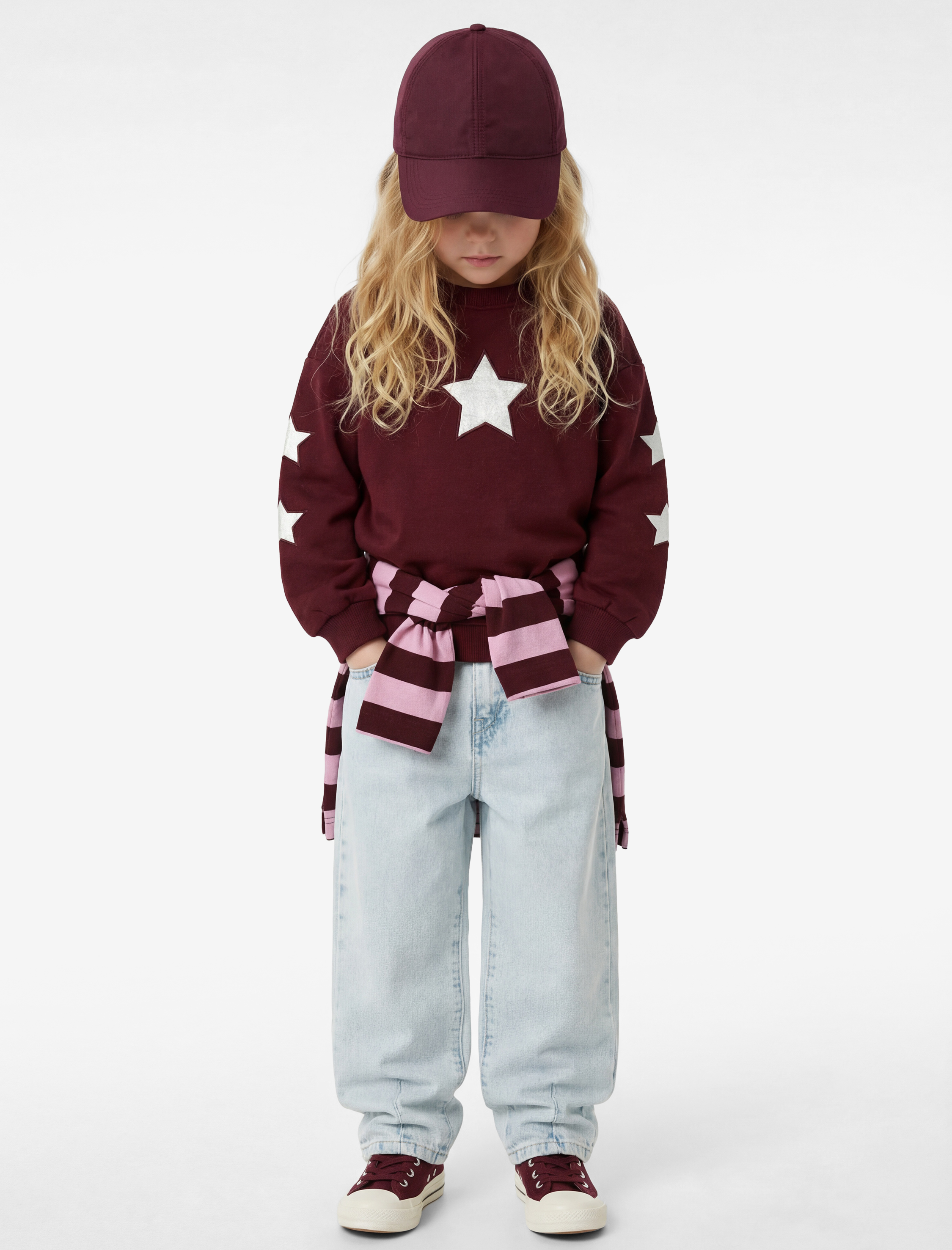  Kız Bebek Pamuklu Balon Fit Cepli Denim Pantolon