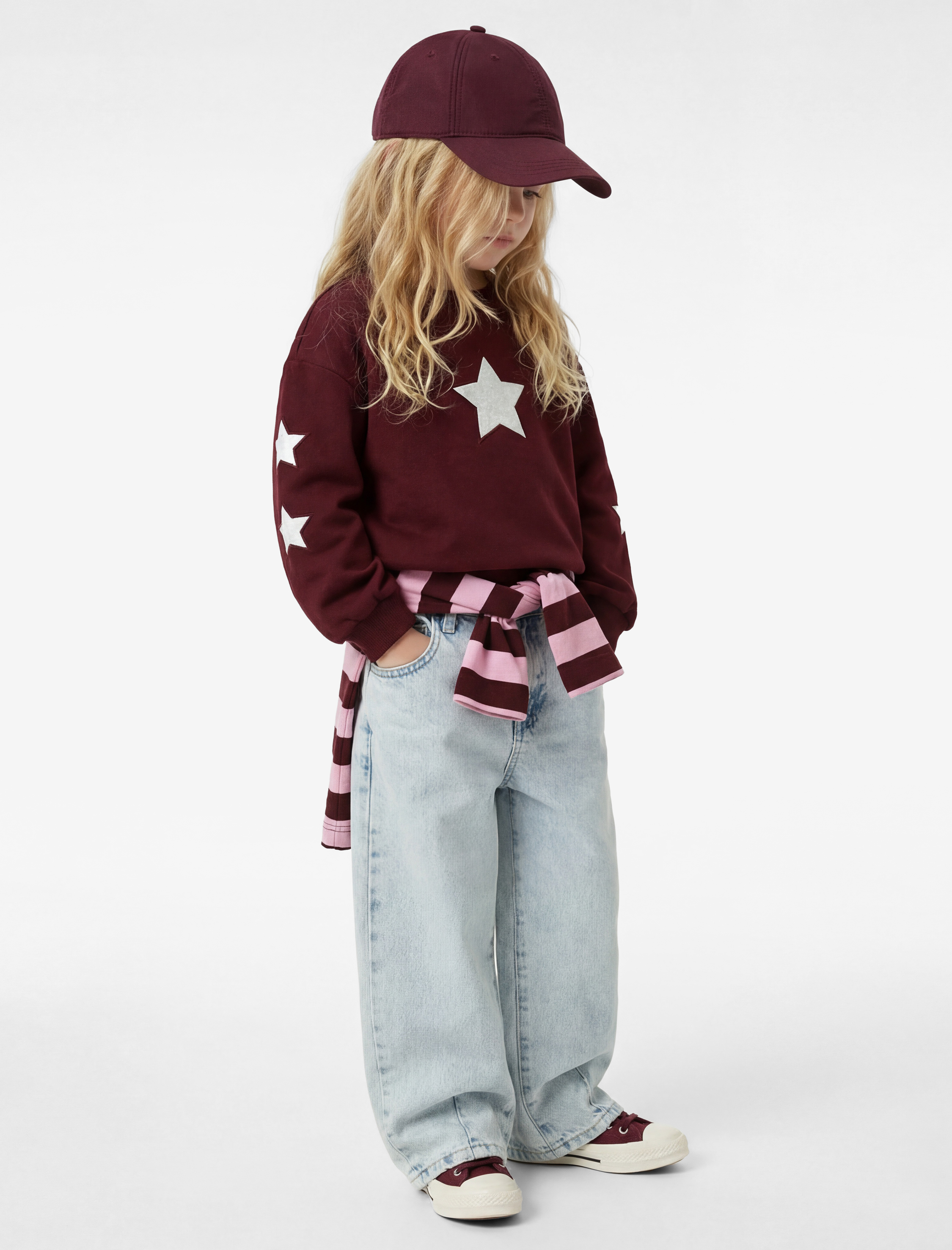  Kız Bebek Pamuklu Balon Fit Cepli Denim Pantolon