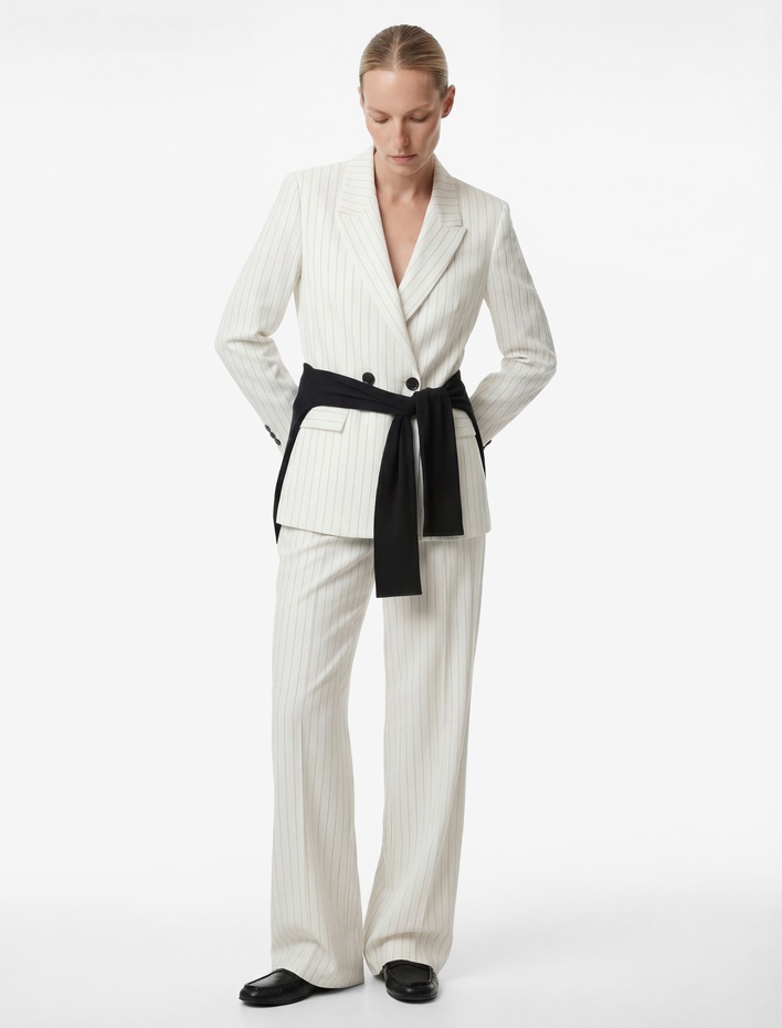  Düğmeli Cep Detaylı Kruvaze Yaka Blazer Ceket