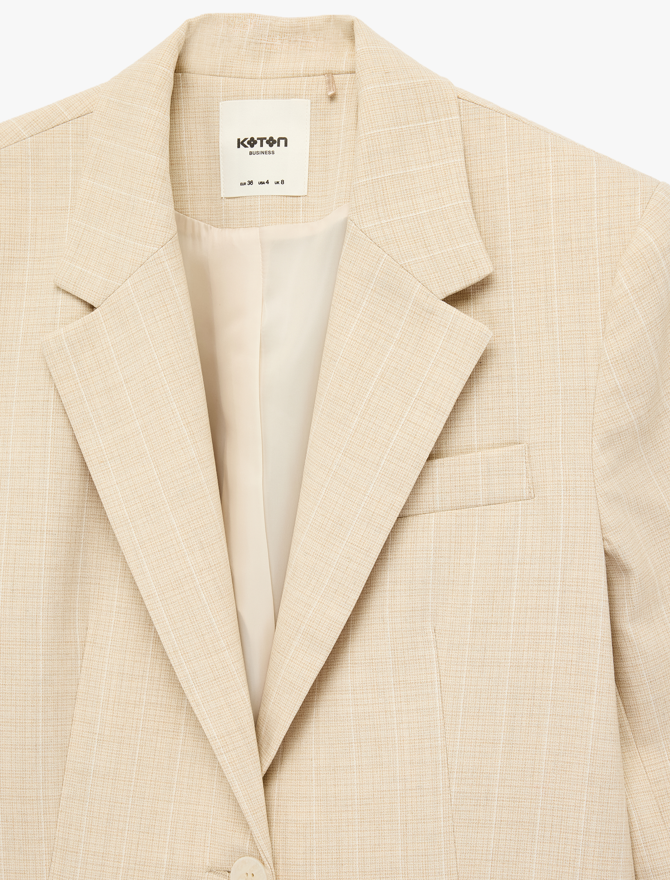   Geniş Yaka Düğmeli Cep Detaylı Blazer Ceket