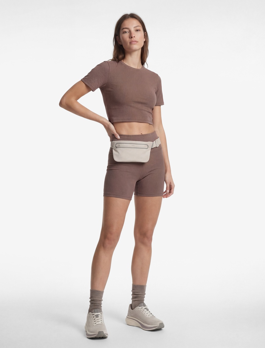 Koton Kadın Slim Fit Kısa Kollu Bisiklet Yaka Crop Spor Tişört