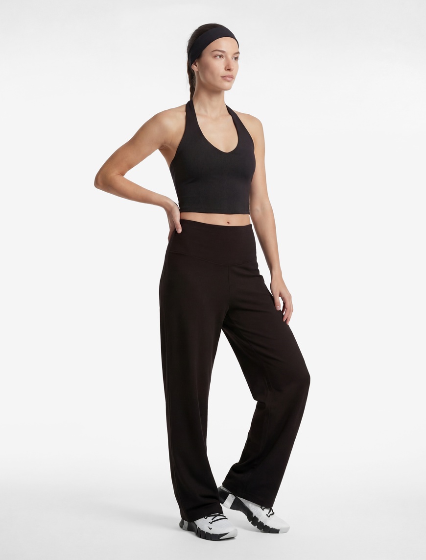 Koton Kadın Yüksek Bel Slim Fit İspanyol Paça Spor Tayt