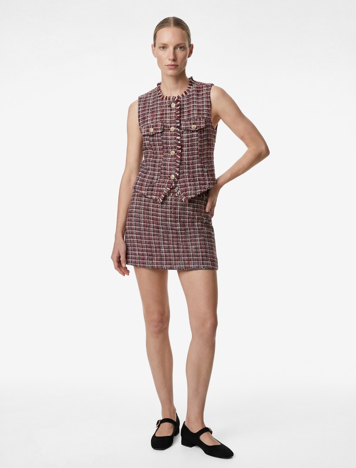  Püskül Detaylı A Kesim Mini Tüvit Etek