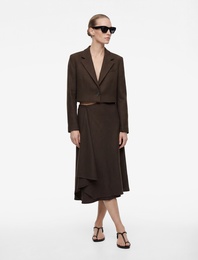 Slim Fit Uzun Kollu Crop Blazer Ceket