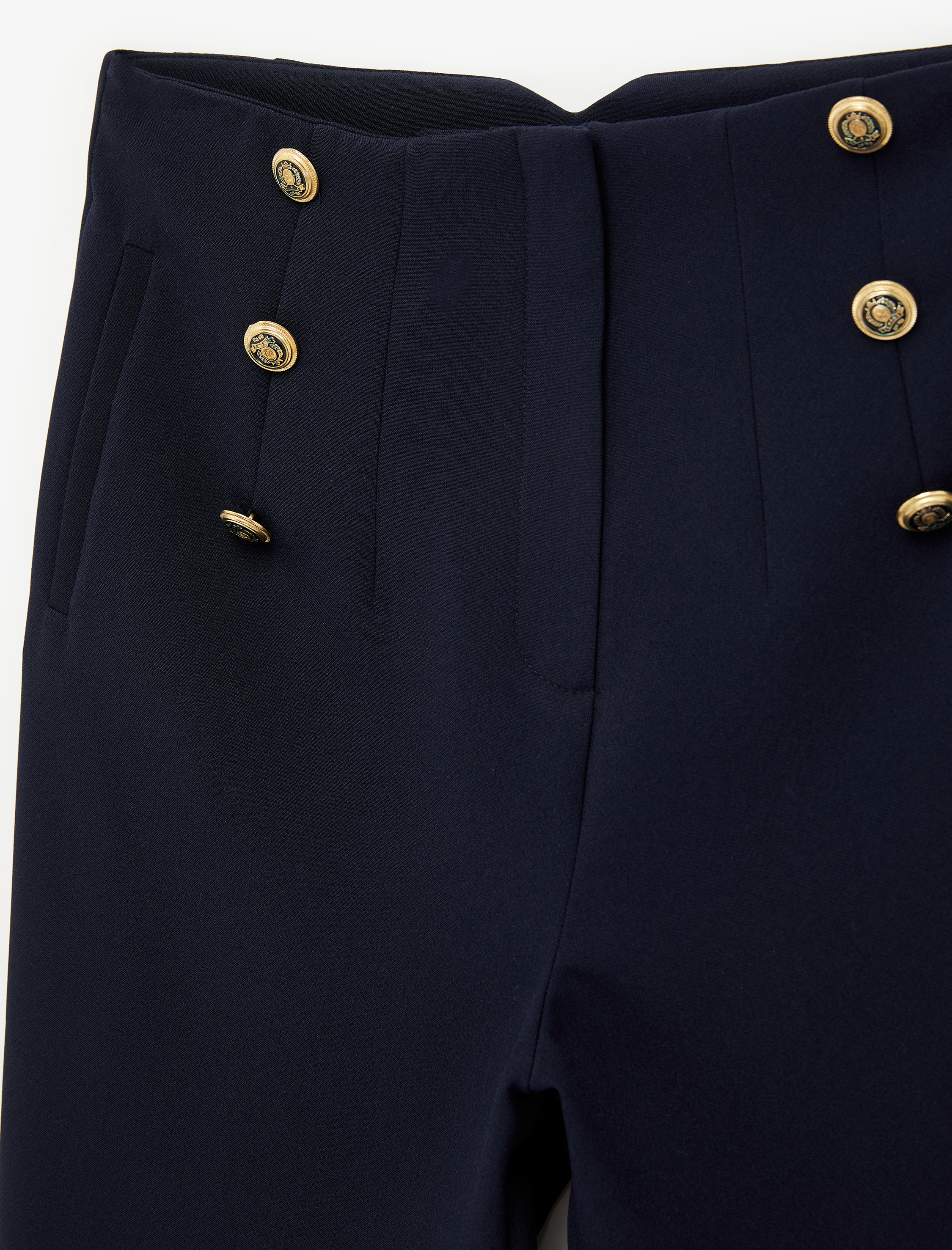   Düğme Detaylı Cepli Yüksek Bel Slim Fit Cigarette Pantolon