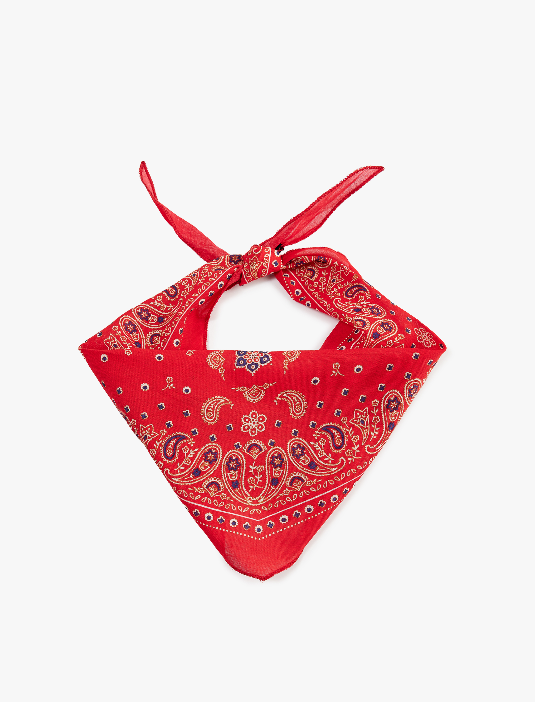  Kadın Etnik Desenli Pamuklu Kare Fular