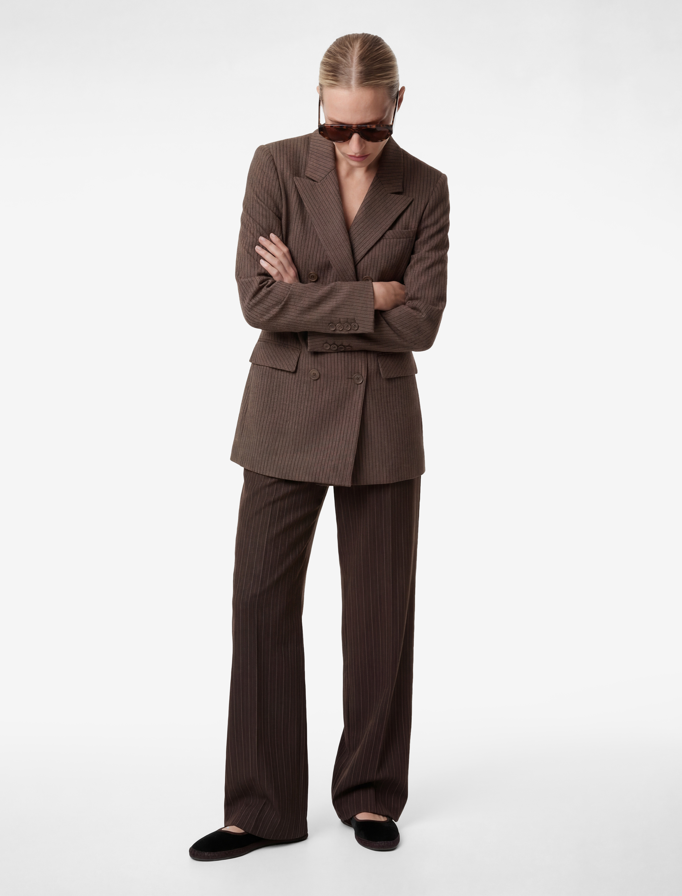   Kemer Detaylı Cepli Viskon Karışımlı Düğmeli Kruvaze Yaka Blazer Ceket