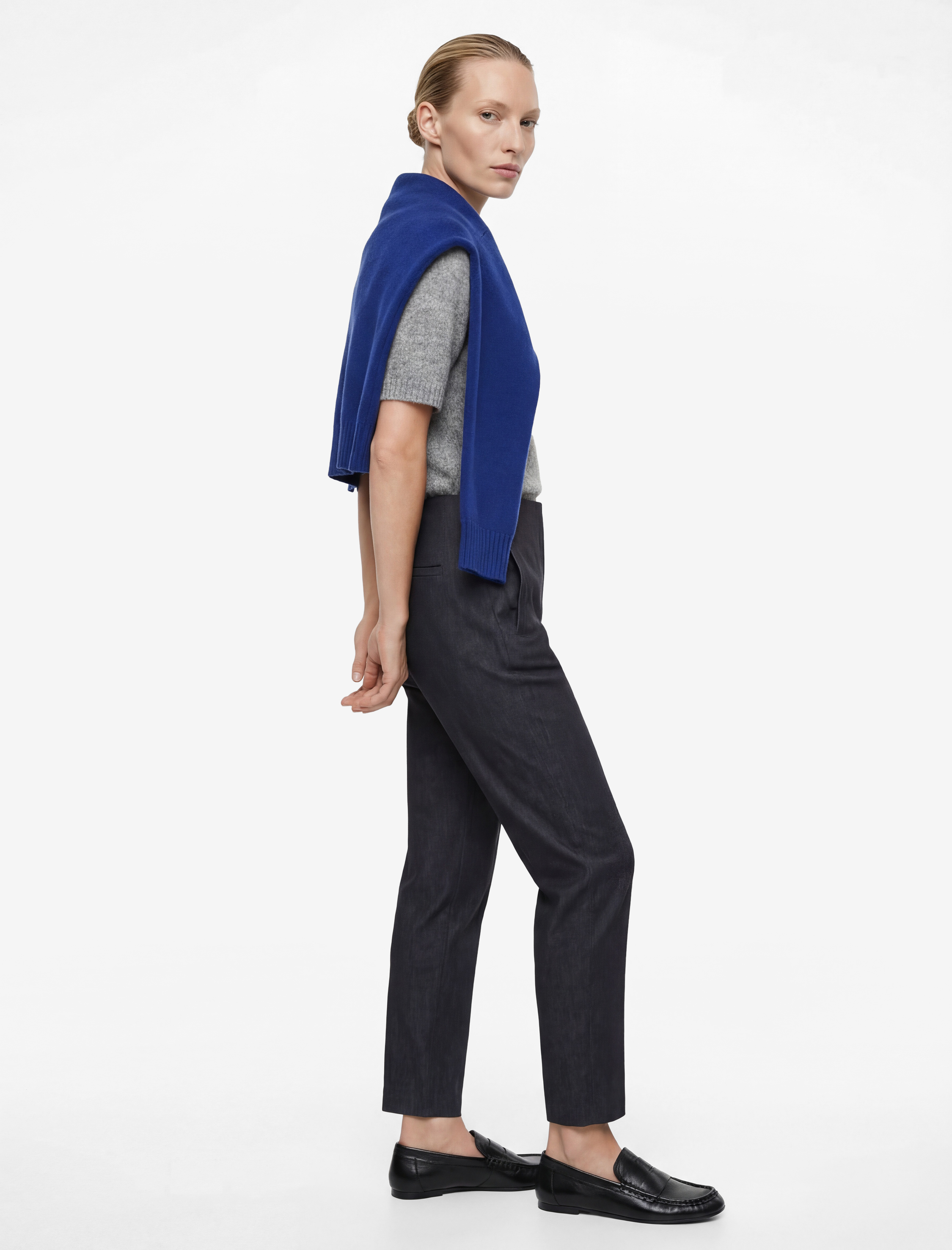   Yüksek Bel Cep Detaylı Pamuklu Cigarette Pantolon