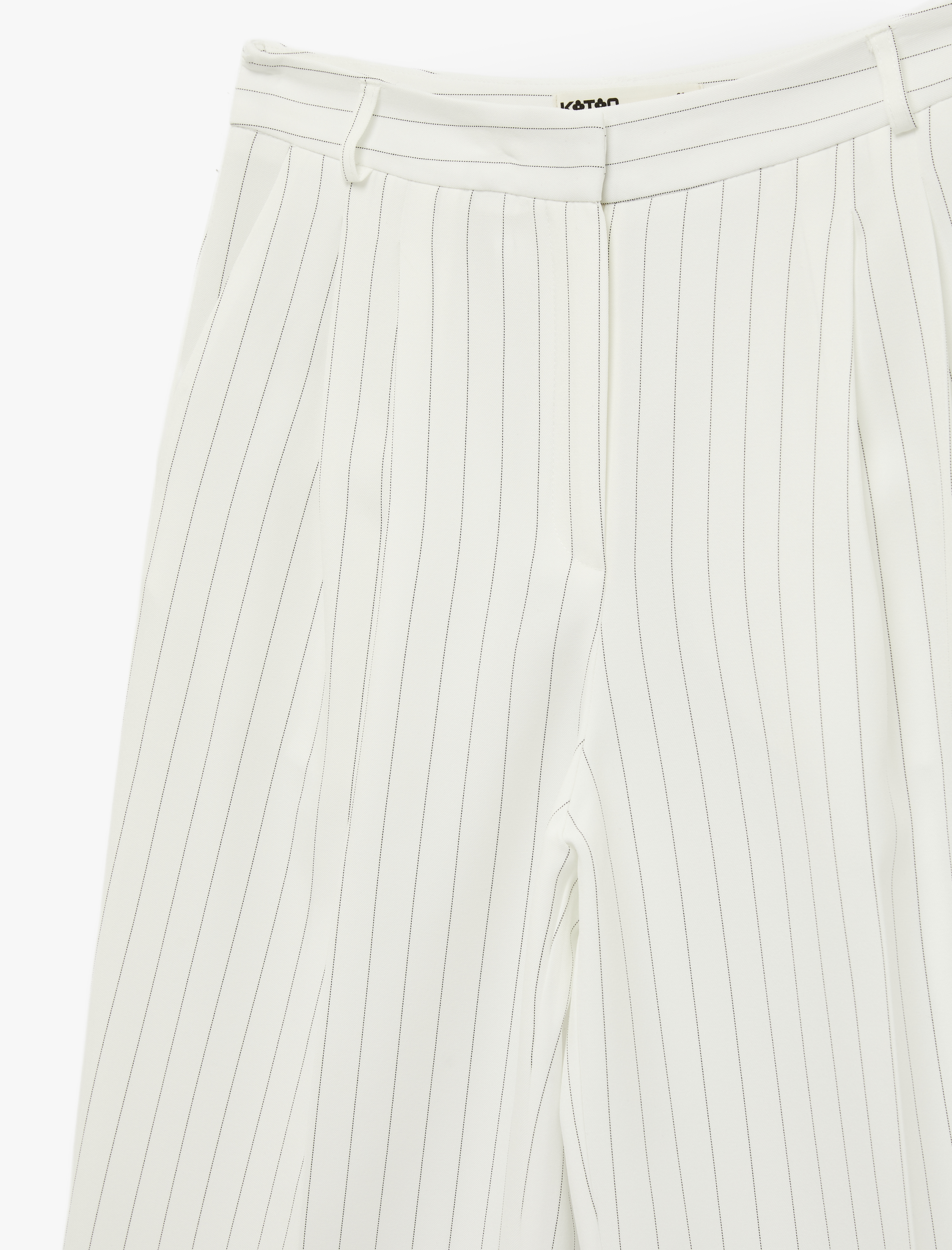   Yüksek Bel Cep Detaylı Geniş Paça Pantolon