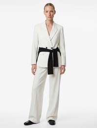 Yüksek Bel Cep Detaylı Geniş Paça Pantolon