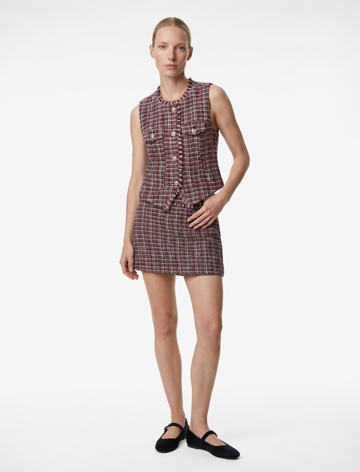  Kolsuz Bisiklet Yaka Düğmeli Metal Aksesuarlı Tüvit Yelek