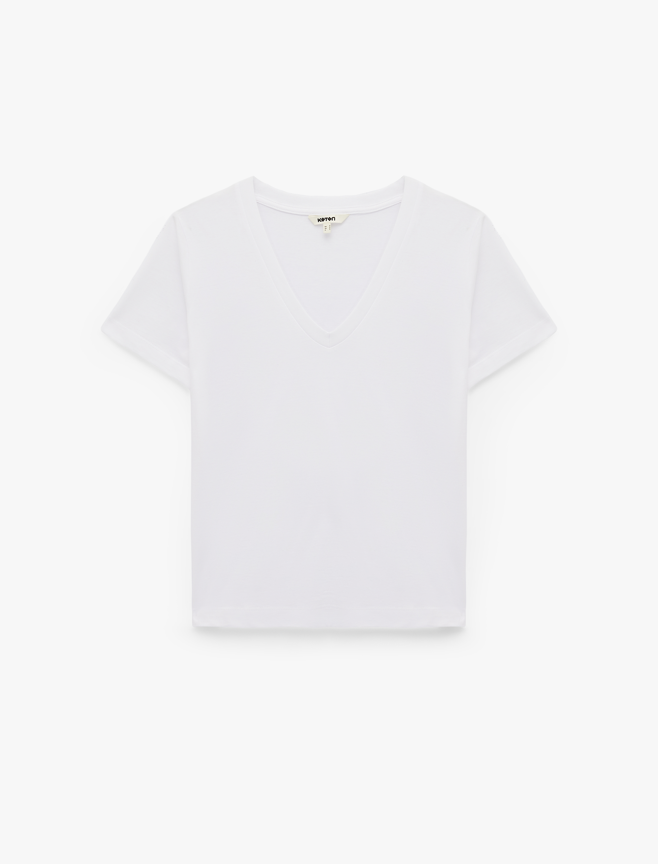   Pamuklu Kısa Kollu V Yaka Basic Tişört