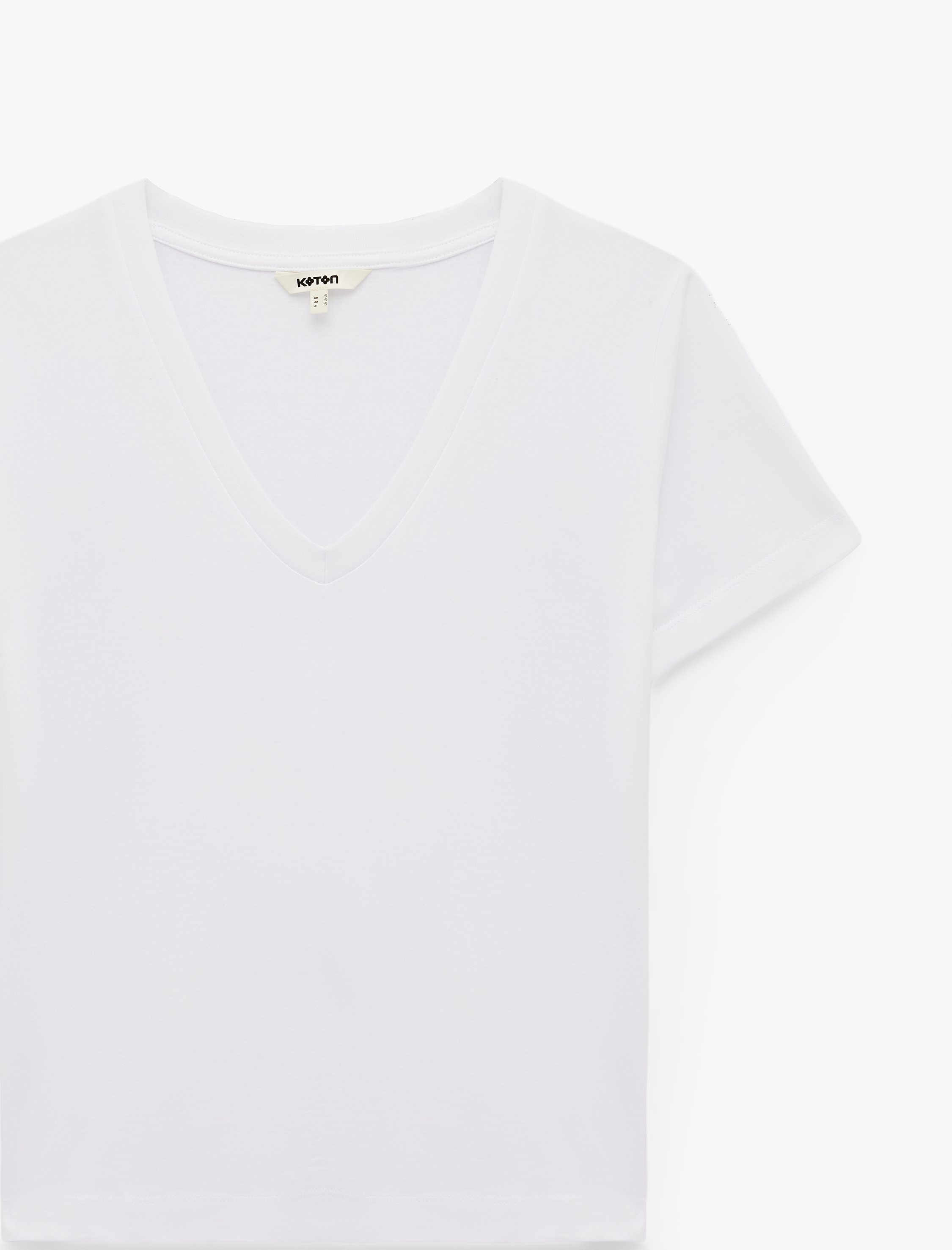   Pamuklu Kısa Kollu V Yaka Basic Tişört