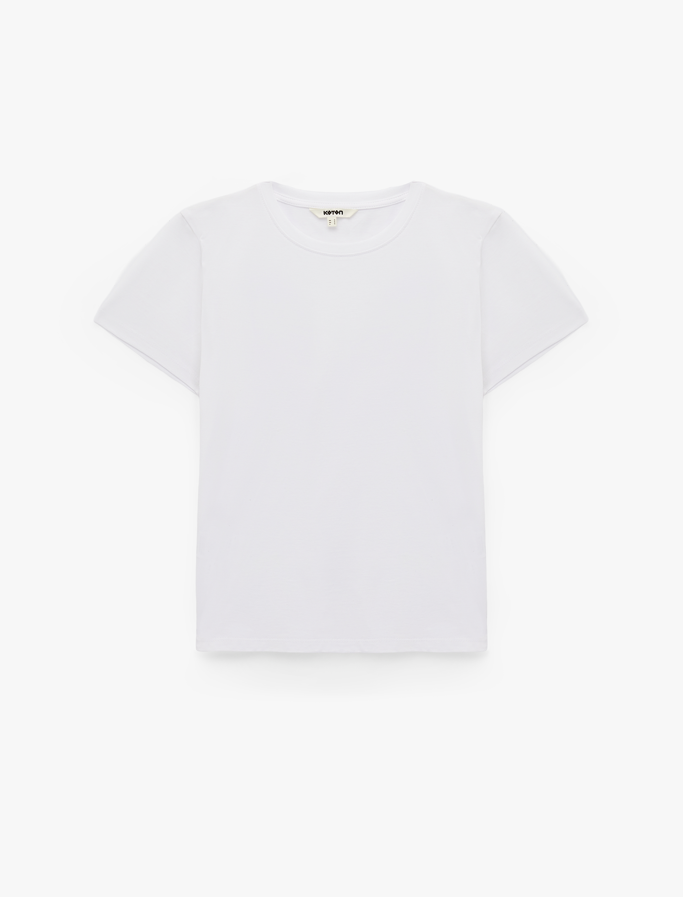   Pamuklu Kısa Kollu Bisiklet Yaka Basic Tişört