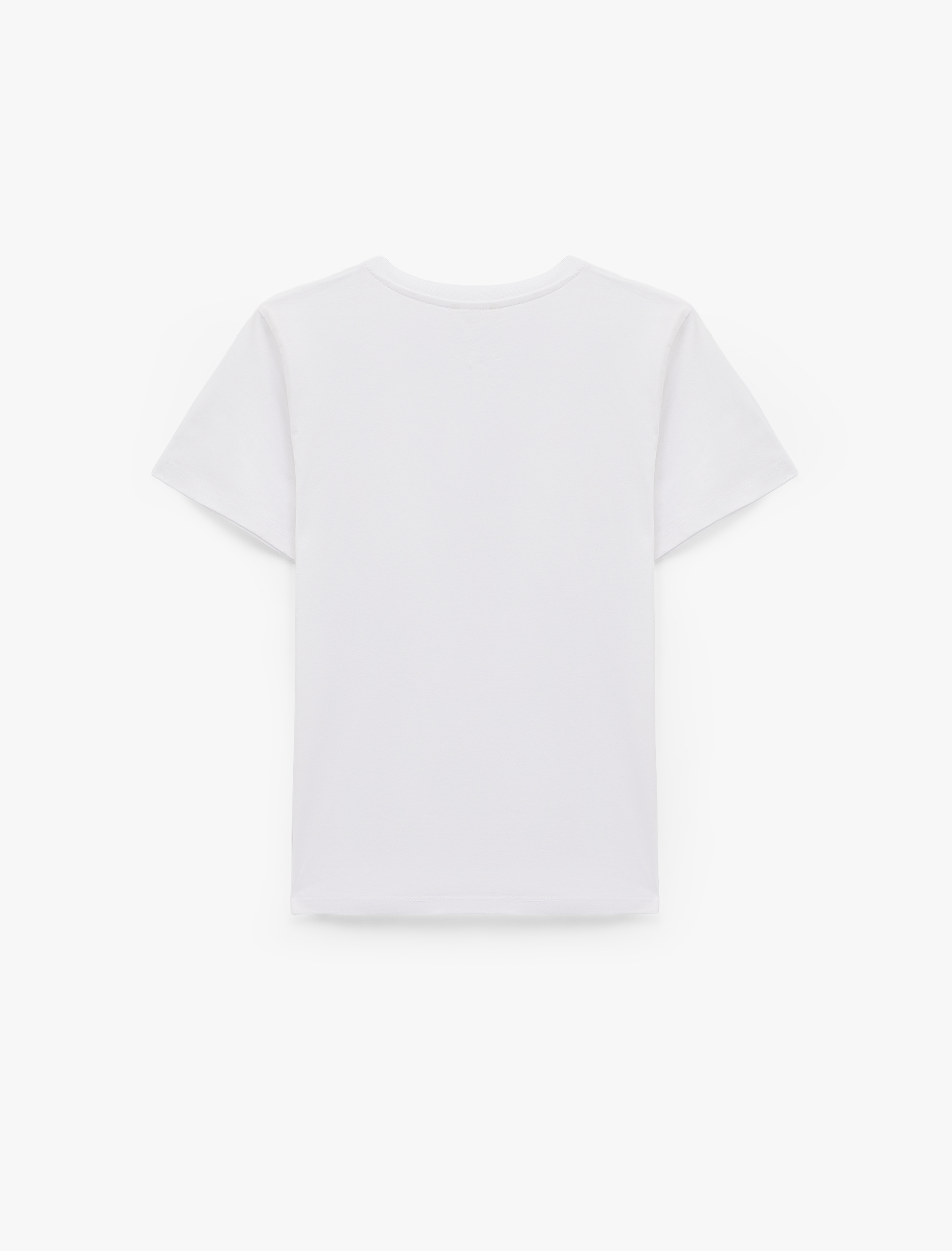   Pamuklu Kısa Kollu Bisiklet Yaka Basic Tişört