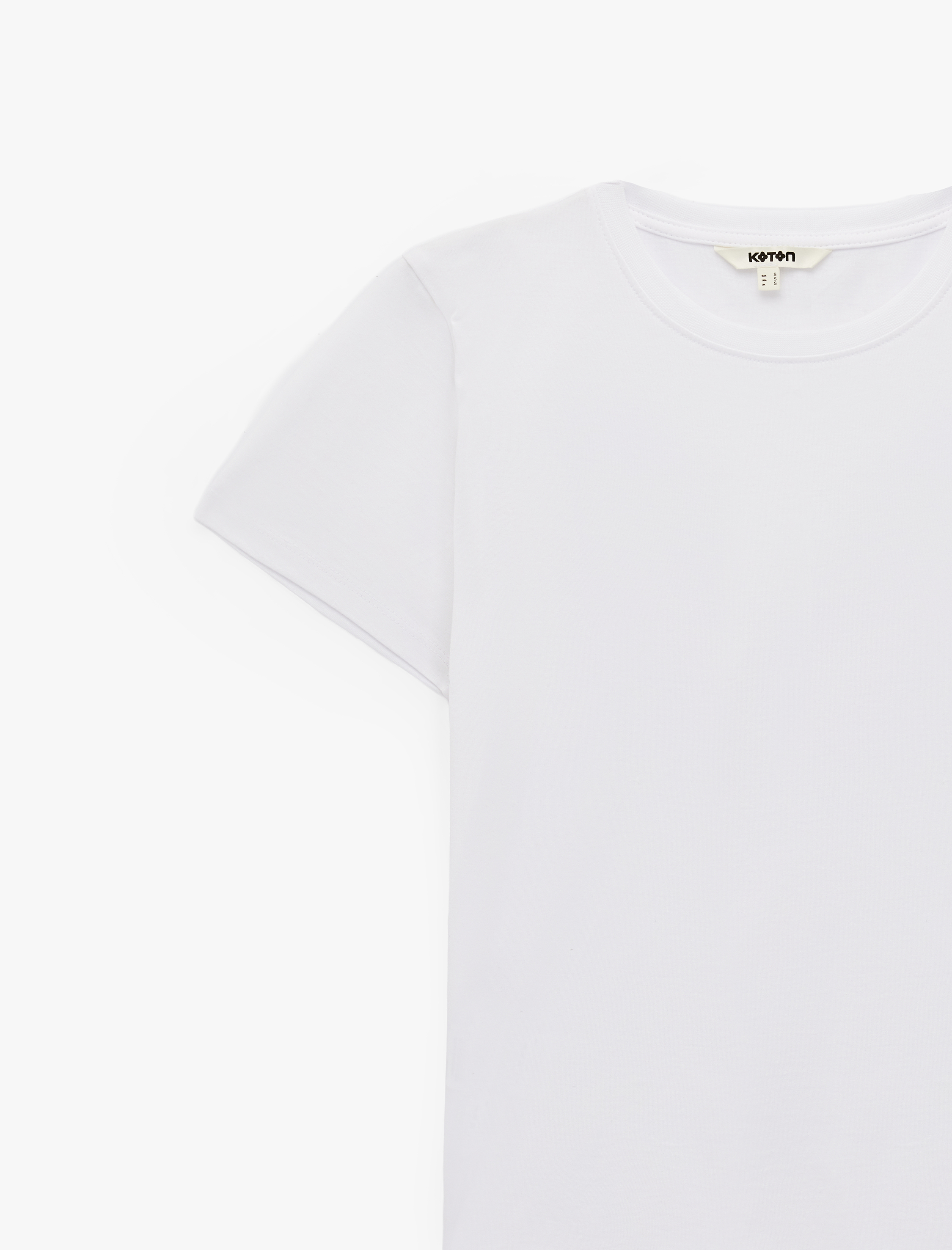   Pamuklu Kısa Kollu Bisiklet Yaka Basic Tişört