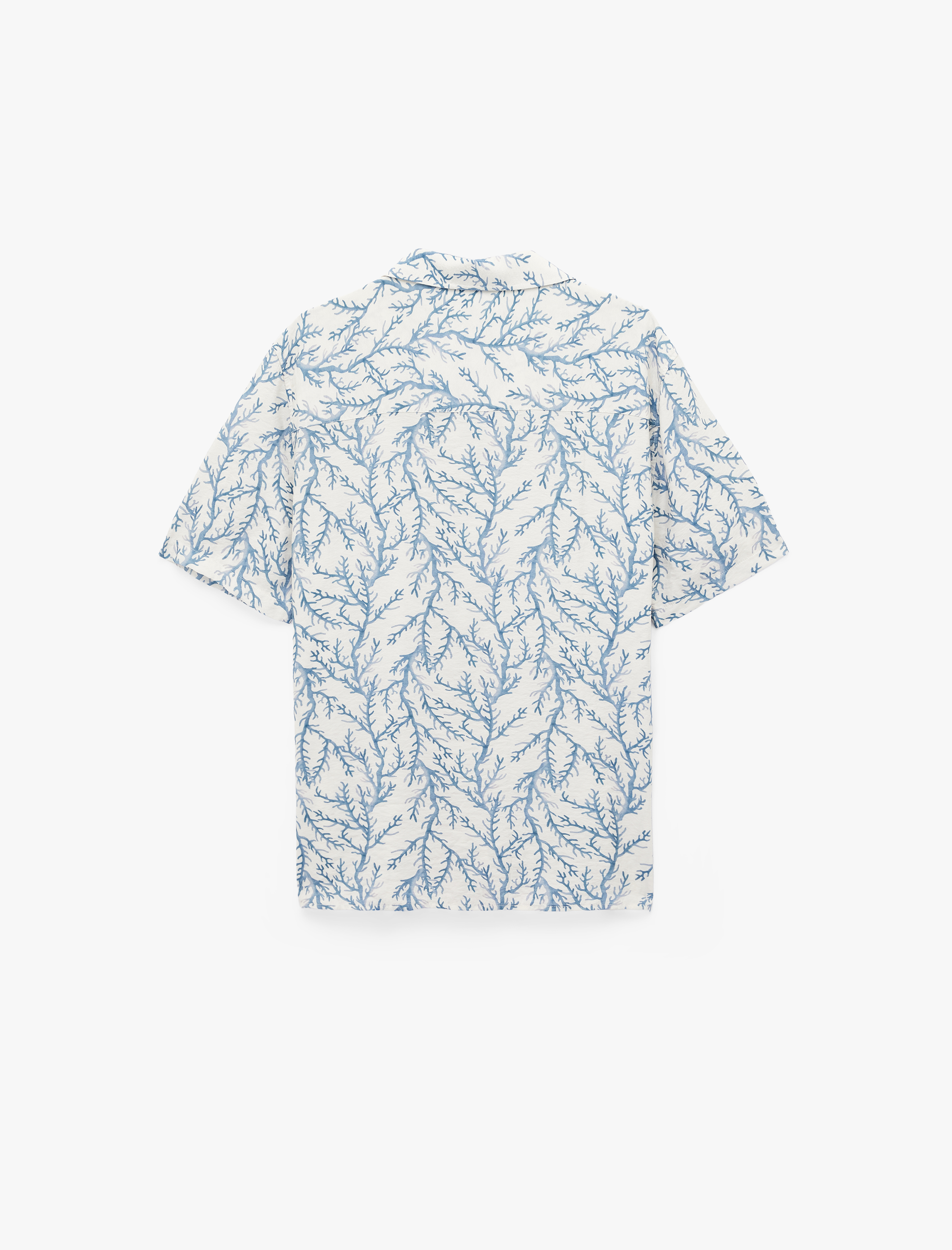   Regular Fit Kısa Kollu Devrik Yaka Desenli Gömlek