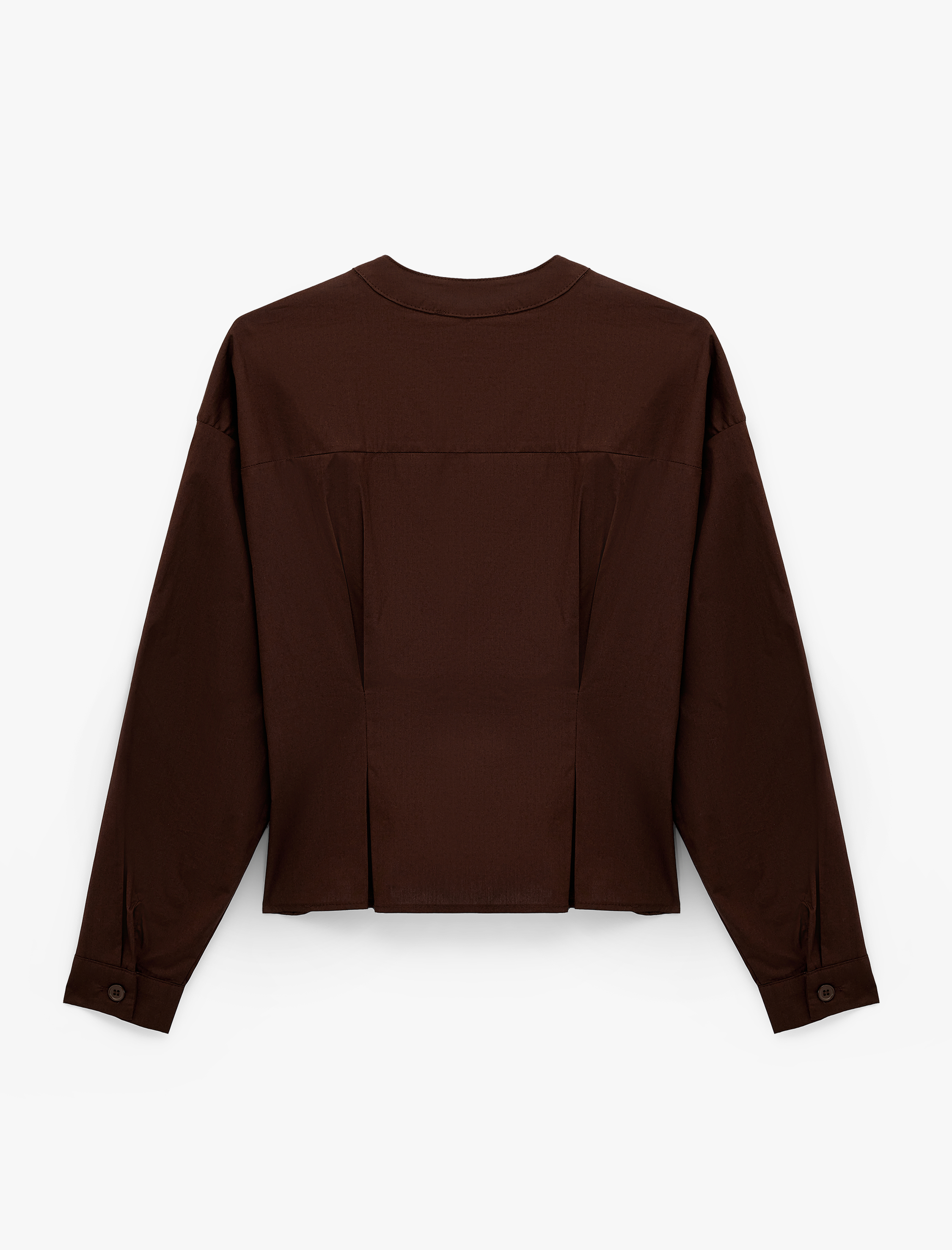   Pamuklu Uzun Kollu Düğmeli V Yaka Gömlek