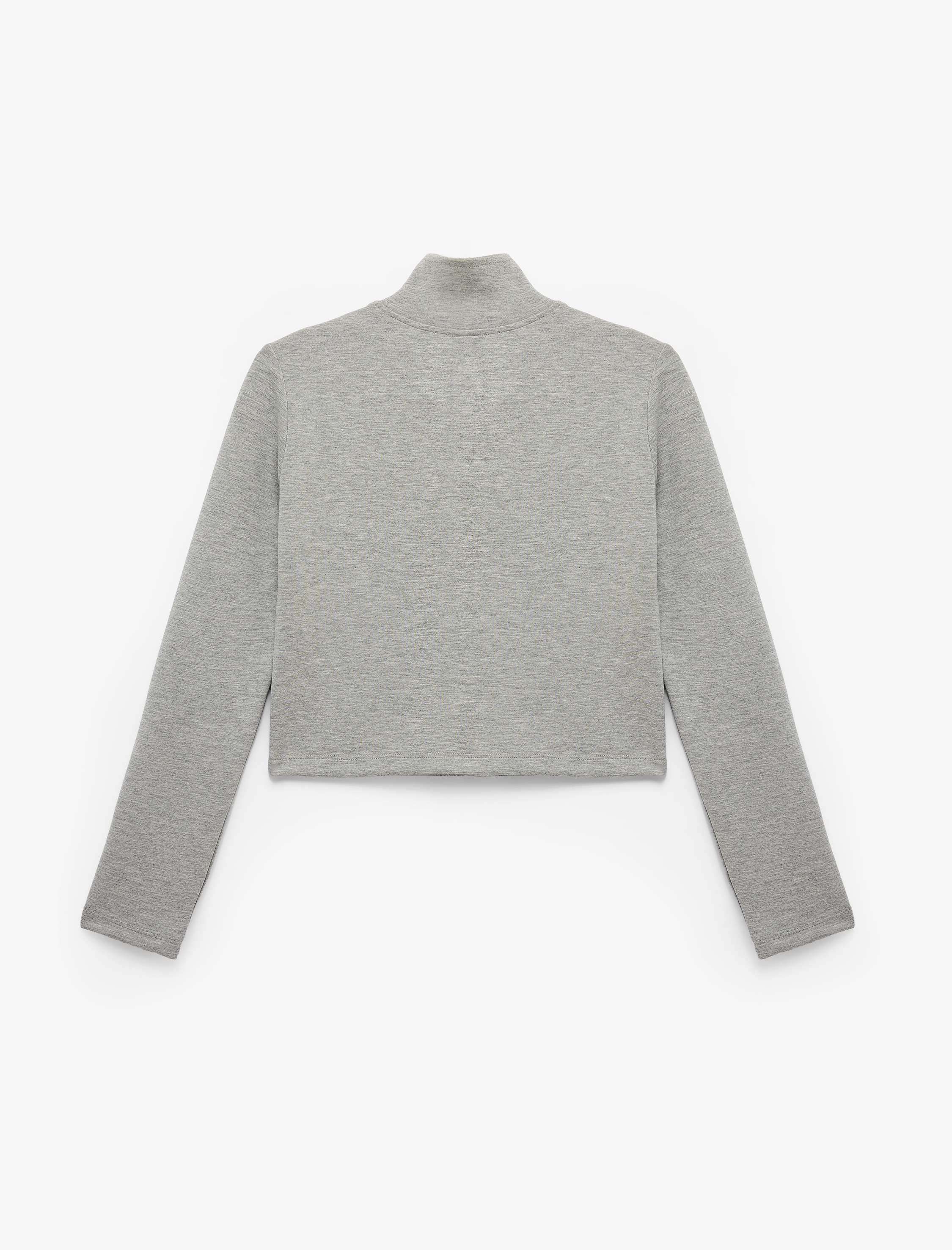   Modal Kumaş Uzun Kollu Dik Yaka Fermuarlı Hırka